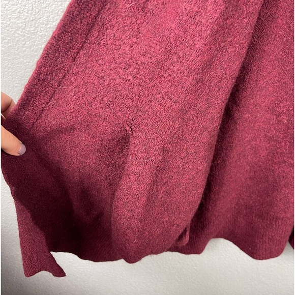 Madewell WOMENS Ryder Cardigan Sweater Merino Wool Alpaca Red Burgundy Stretch - Picture 4 of 7